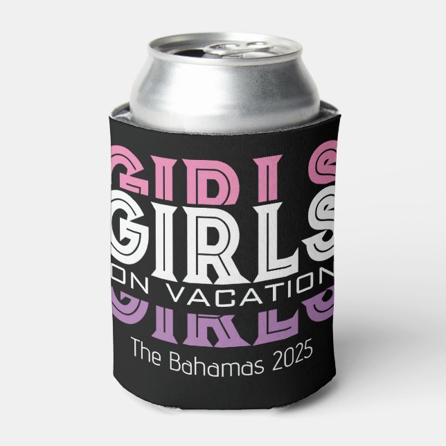 Girls on Vacation Personalized Can Cooler (Can Front)