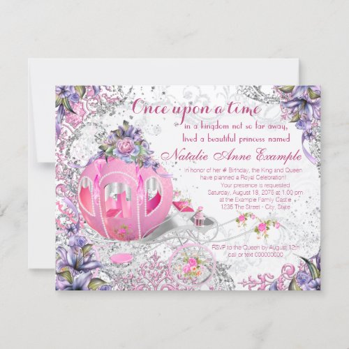 Girls Once Upon a Time Fairy Tale Birthday Invitation