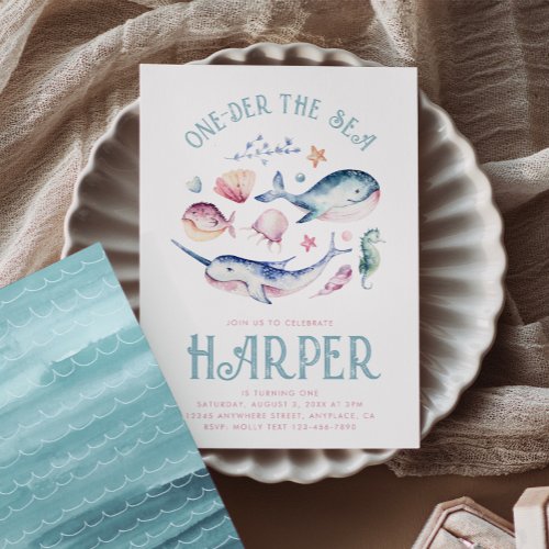 Girls One_der the Sea Birthday Invitation