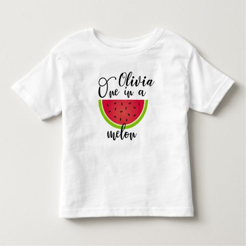 Girls One In A Melon First Birthday T_Shirt