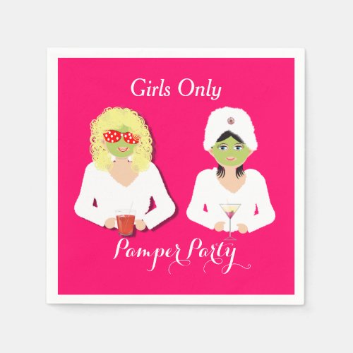 Girls Only Health and Beauty Pamper Party Paper Napkins