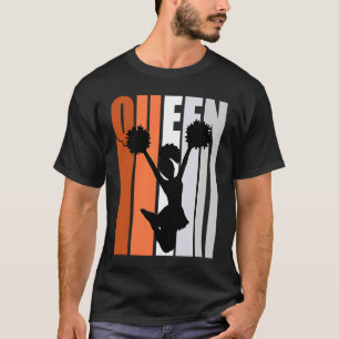 Girls Orange Cheerleading Queen Princess Birthday T-Shirt