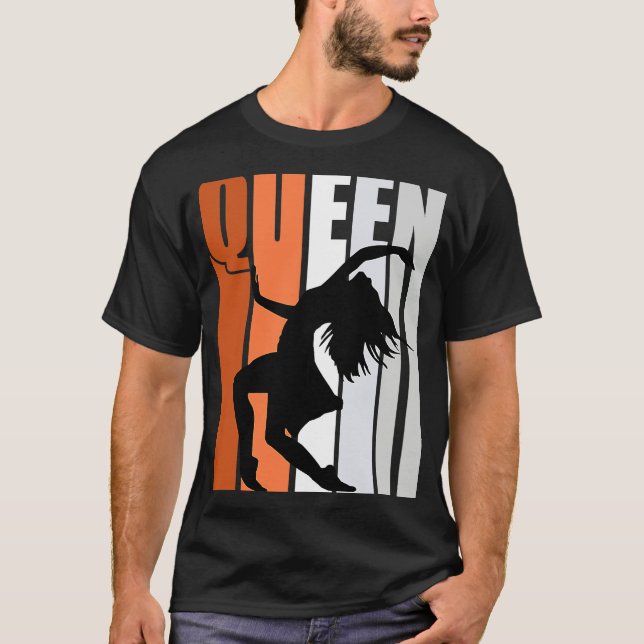 Girls Orange Dance Queen Princess Birthday Determi T-Shirt (Front)