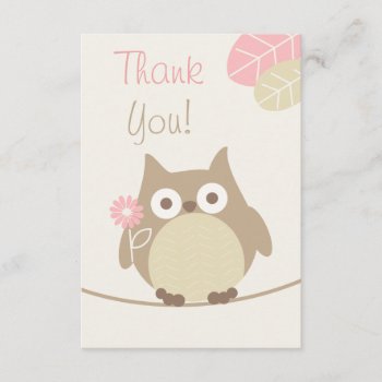 Girls Owl Baby Shower Thank You by JK_Graphics at Zazzle