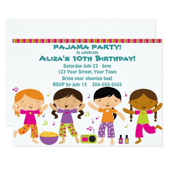 Girls Pajama Party Card