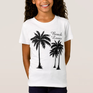 Girls Palm Tree Beach Lover Tropical T-Shirt