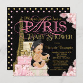Girls Paris Baby Shower Invitations (Front/Back)