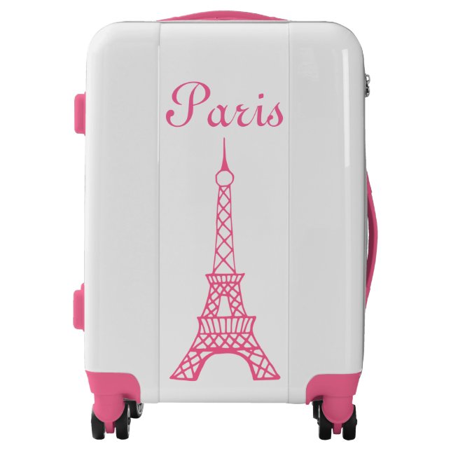 Girl's Paris Eiffel Tower Luggage Suitcase Gift (Front)