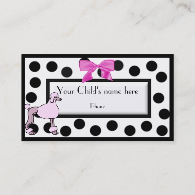 Girl's Paris high fashion calling card (Front)