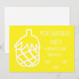 Girl's party cute pineapple birthday Party Invitation