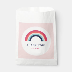 Girls Party Personalized Rainbow Name Pink Blue Favor Bag