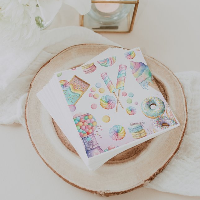 Girls Pastel Candy Land Birthday Party Table Napkins (Creator Uploaded)