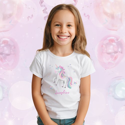 Girls Pastel Cute Magical Unicorn  T_Shirt