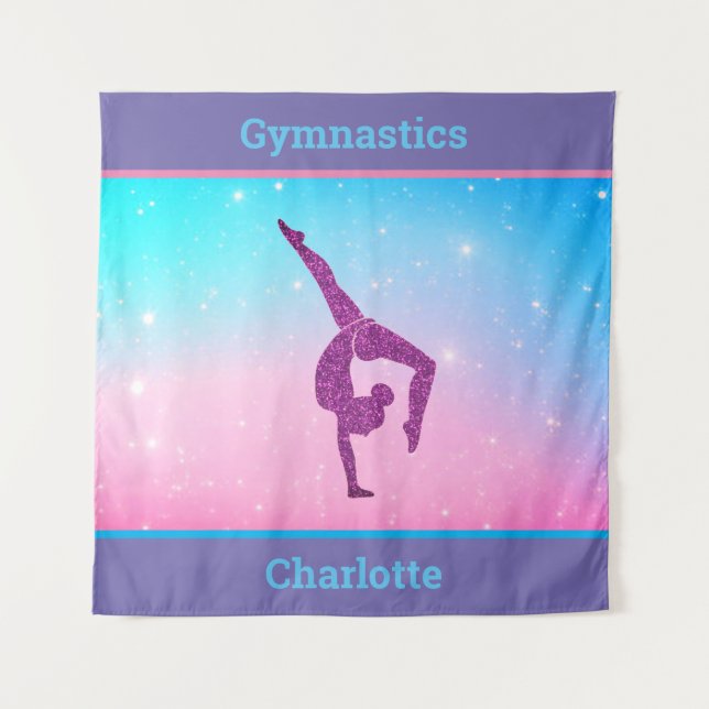 Girls Pastel Gymnastics Tapestry (Front)