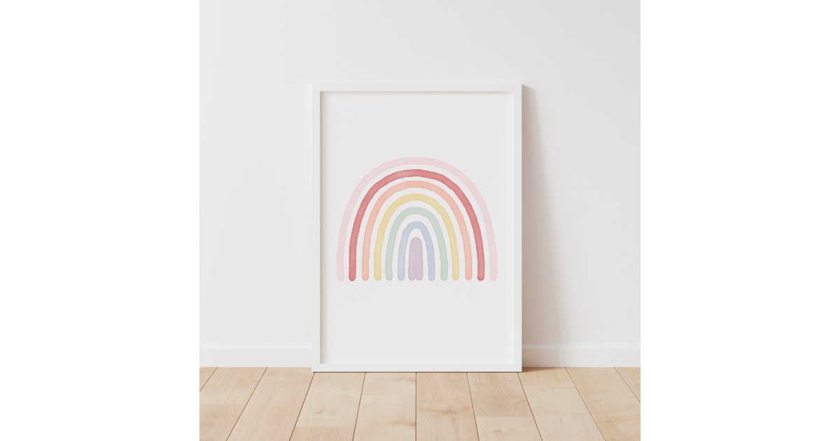 Girls Pastel Rainbow Nursery Decor Print