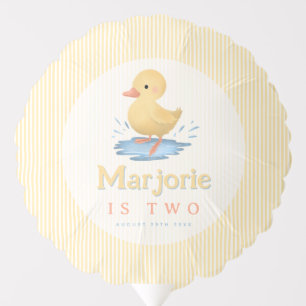 Girls Pastel Yellow Summer Duck Birthday Balloon