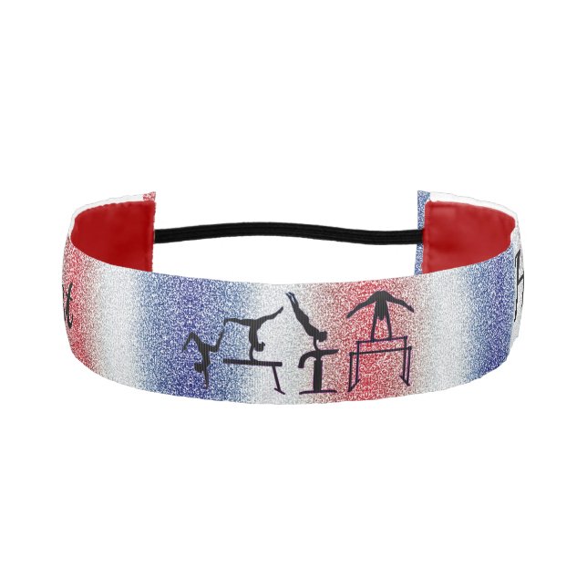 Girls Patriotic Gymnast Headband w/ Her Name! (Front)