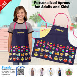 Girls Personalized Apron With Kawaii Party Food at Zazzle