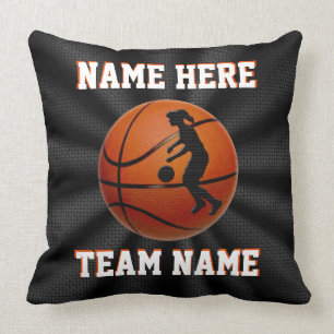 Girls Personalized Basketball Pillows Team Gifts