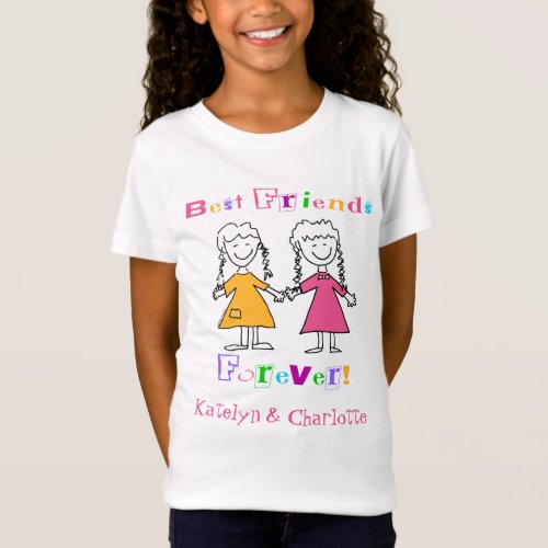 Girls Personalized Best Friends Forever T_Shirt
