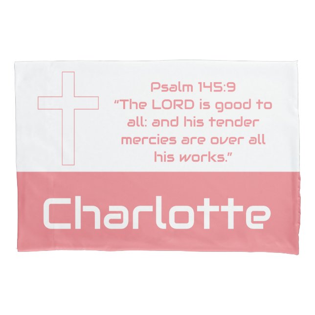 Girl's Personalized Bible Verse Pillow Case (Front)