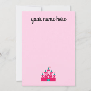 Girls Personalized Castle Stationery Notecards