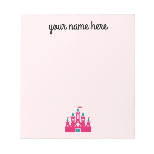 Girls Personalized Castle Stationery Notepad (Front)