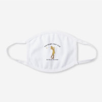 Girls Personalized Gold Golf Player Ladies Sport White Cotton Face Mask
