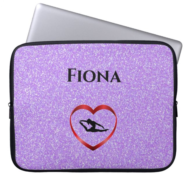 Girls Personalized Gymnastics Laptop Case (Front)