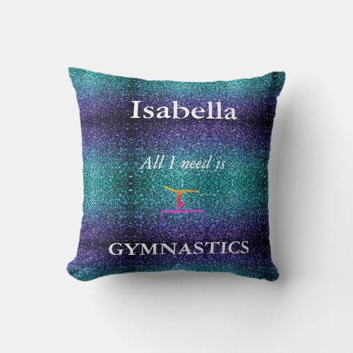 GIRLS PERSONALIZED GYMNASTICS PILLOW