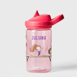 Girls Personalized Gymnastics  Water Bottle<br><div class="desc">This personalized gymnastics water bottle part of a matching set of gymnastics accessories. Your little girl is going to enjoy every moment of her gymnastics journey. This design features the colors of the rainbow with special emphasis on pink and purple. You will find lovely gymnasts on and off the balance...</div>