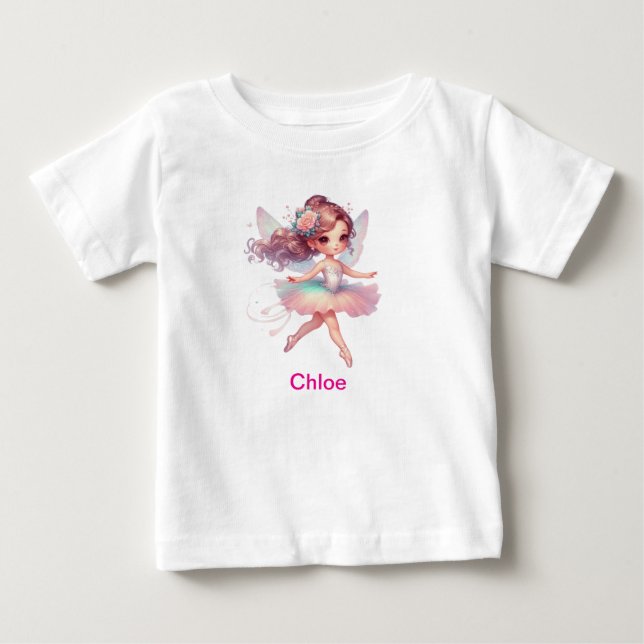 Girls personalized name ballerina baby T-Shirt (Front)