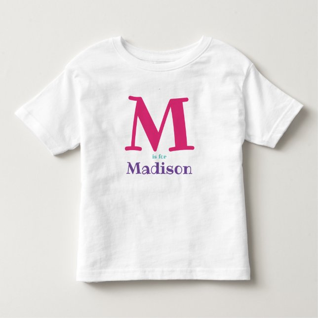 Girls Personalized Name Initial Letter Toddler T-shirt (Front)