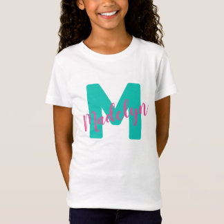 Girls Personalized Name Initial Monogram T-Shirt