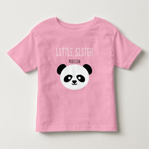 Girls Personalized Panda Kawaii Little Sister Toddler T_shirt