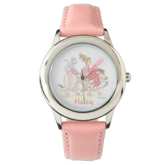 Girl's Personalized PINK watch w/ animals