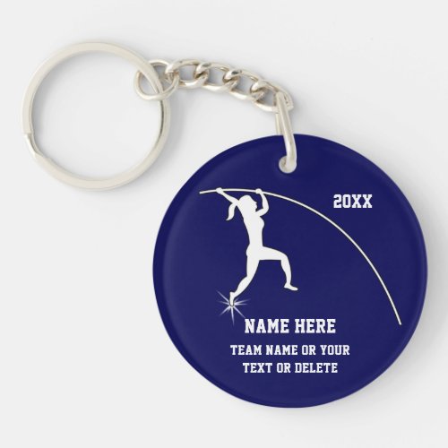 Girls Personalized Pole Vault Gifts Your Colors Keychain