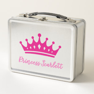 Girls Personalized Princess Crown Lunch Box