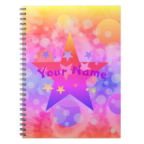 Girls Personalized Psychedelic Notebook