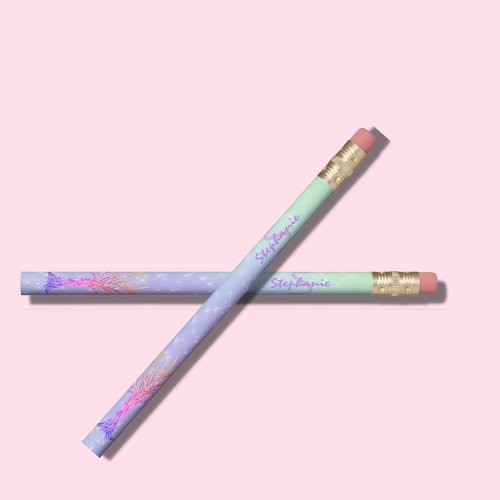Girls Personalized Rainbow Colors Pencil