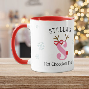Girls Personalized Reindeer S Hot Chocolate Mug