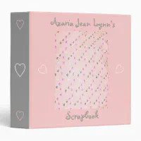 Pink Baby Girl's Custom Photo Scrapbook 3 Ring Binder