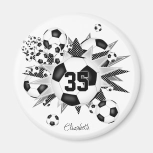 girls personalized soccer ball blowout  magnet