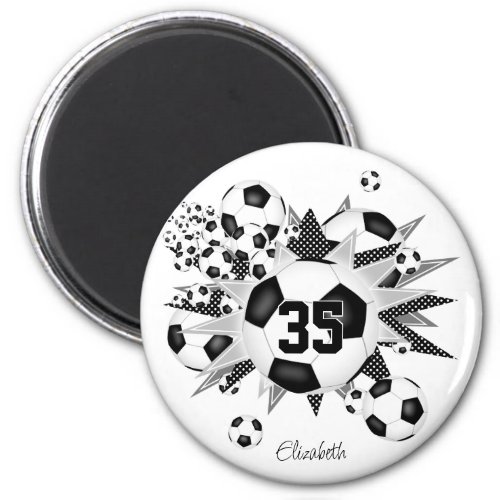 girls personalized soccer ball blowout  magnet