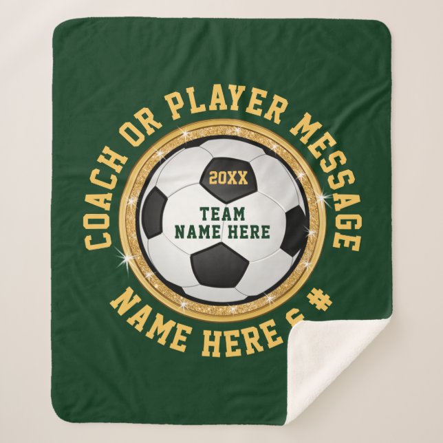 Girls Personalized Soccer Senior Night Gift Ideas Sherpa Blanket (Front)