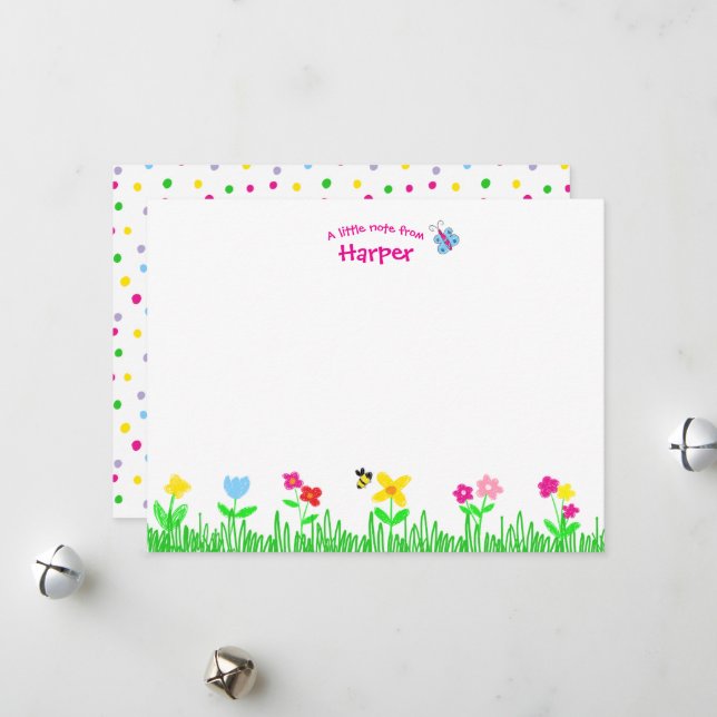 Girls personalized Stationery Set  Holiday Card (Front/Back In Situ)