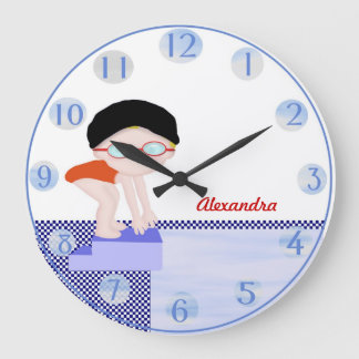 Girls Personalized Swim Wall Clock