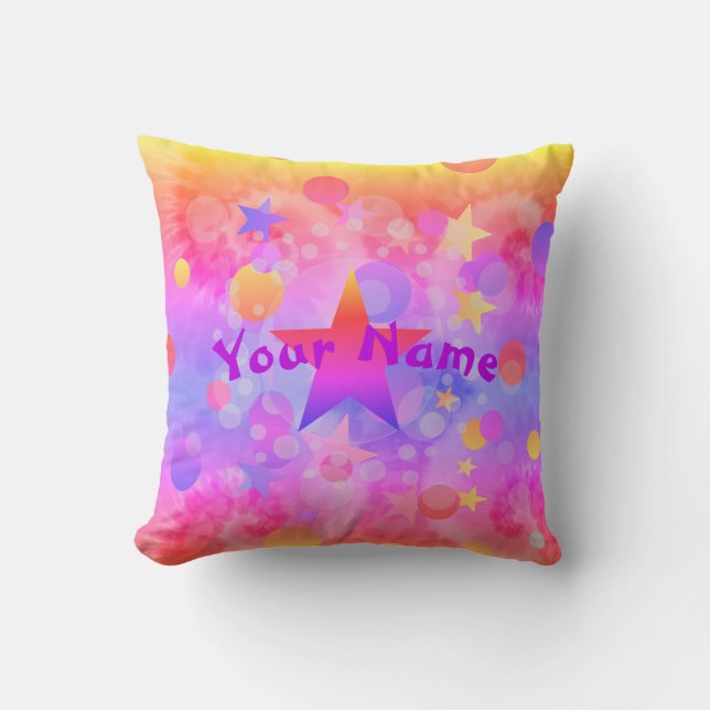 Girl's Personalized Throw Pillow HAMbyWG (Front)