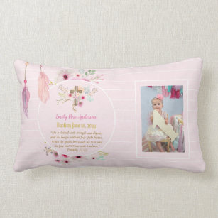 Baptism Linen Keepsake Pillow - Charlotte's Web Monogramming & Gifts