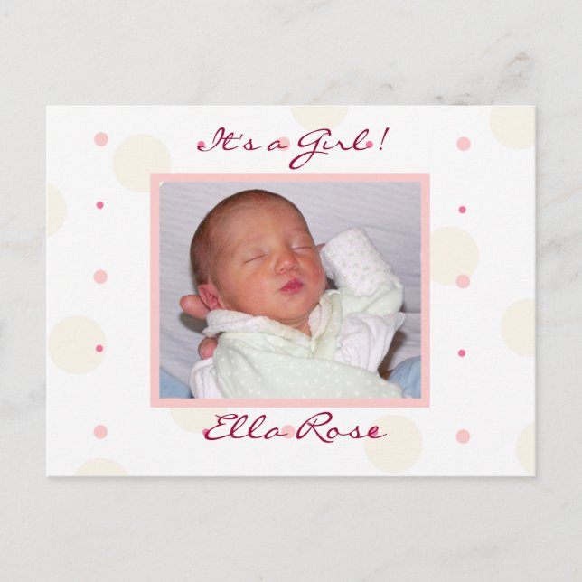 Girls Photo Birth Announcements (Front)